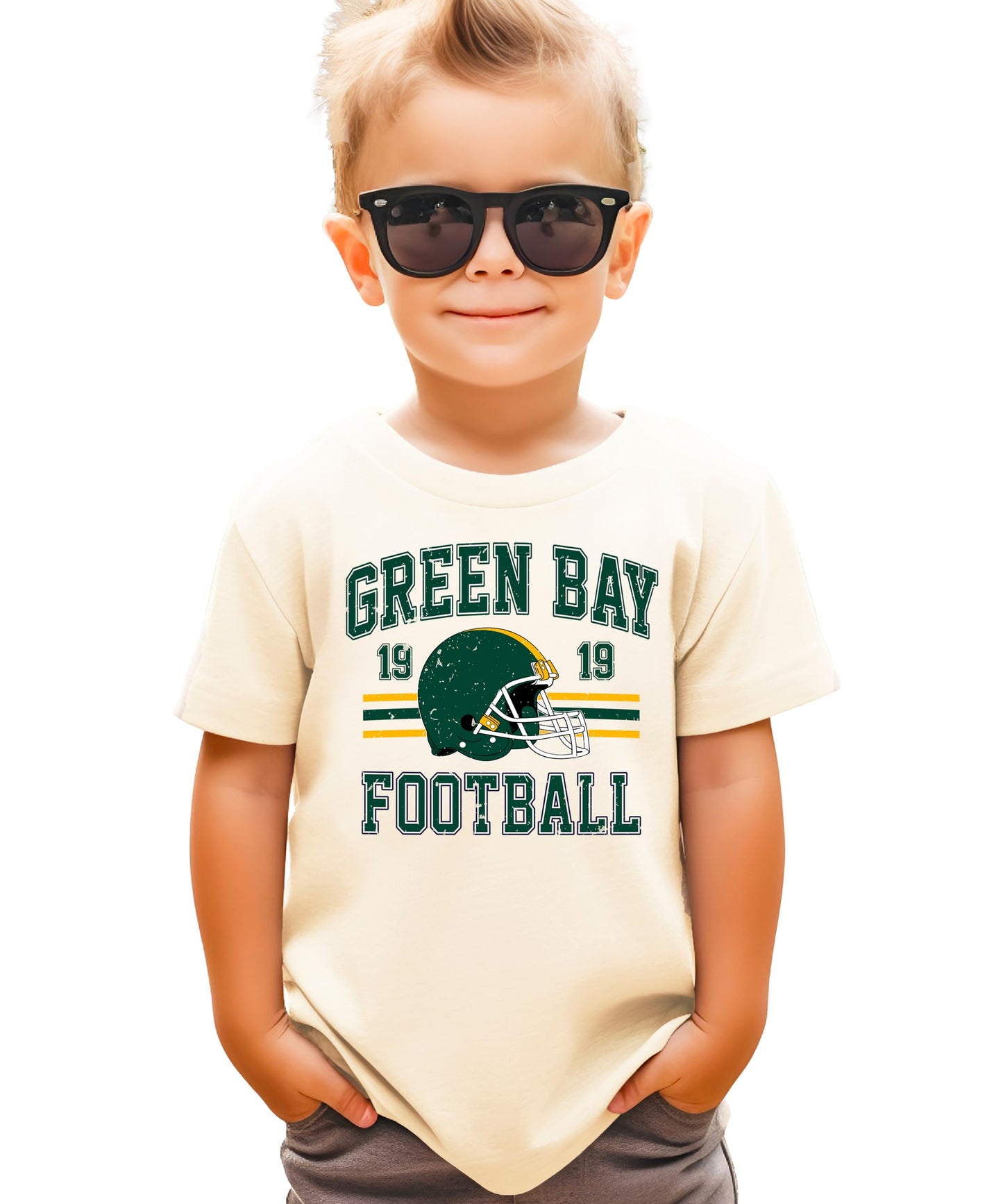 Vintage Green Bay 1919 Football Shirt for Men Women and Kids Distressed Green and Gold Tee