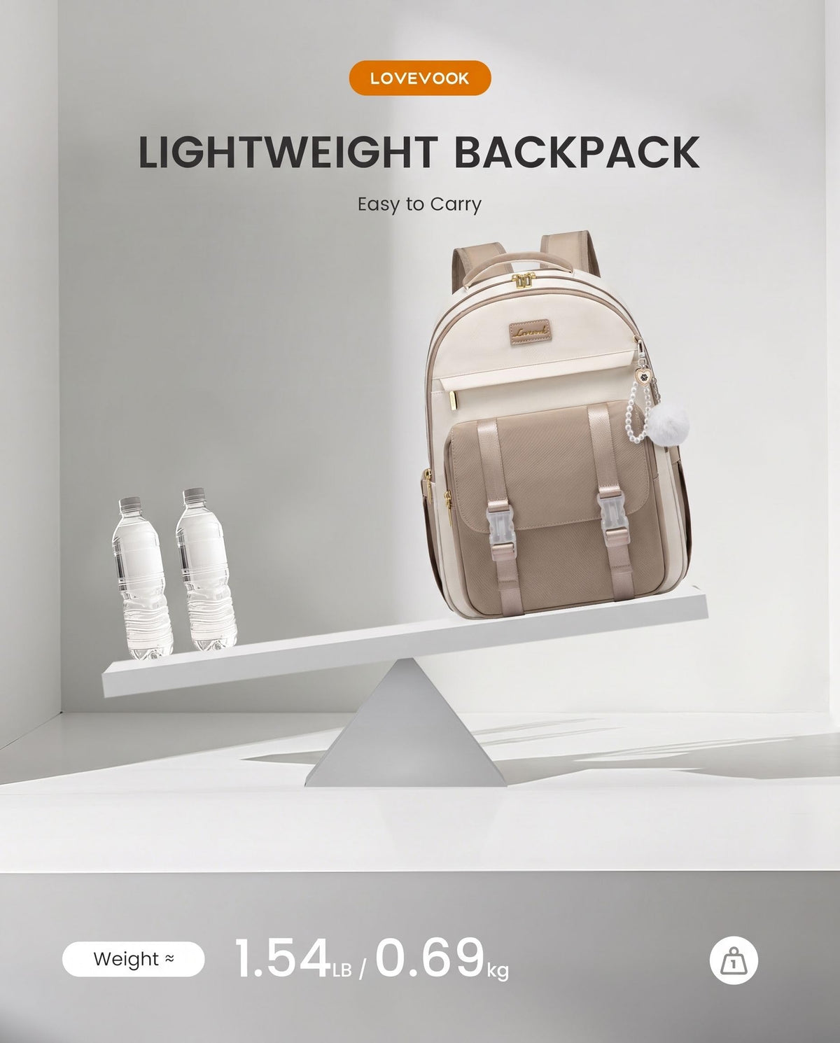 LOVEVOOK School Backpack for Teen Girls, Cute Student Backpack Purse Kid Bookbag for 8-17 Teenage, Back to School Backpacks Fit 15.6 Inch Laptop, College Travel Bag with Large Water Bottle Holder