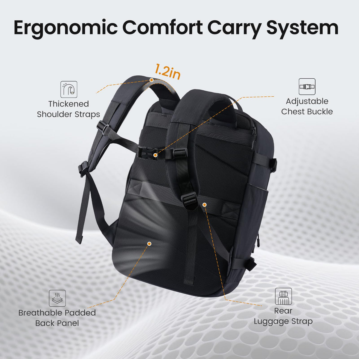 LOVEVOOK Travel Backpack for Women Men, Airline Approved Carry On Luggage