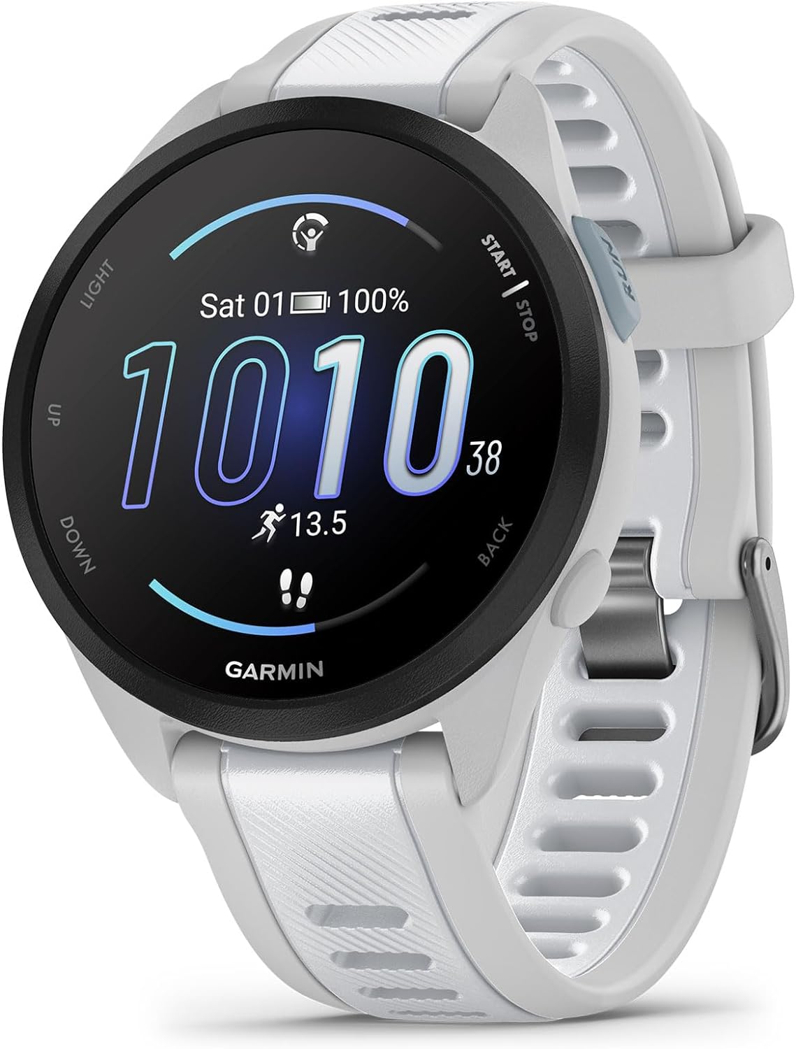 Garmin Forerunner® 165, Running Smartwatch, 43mm, Whitestone