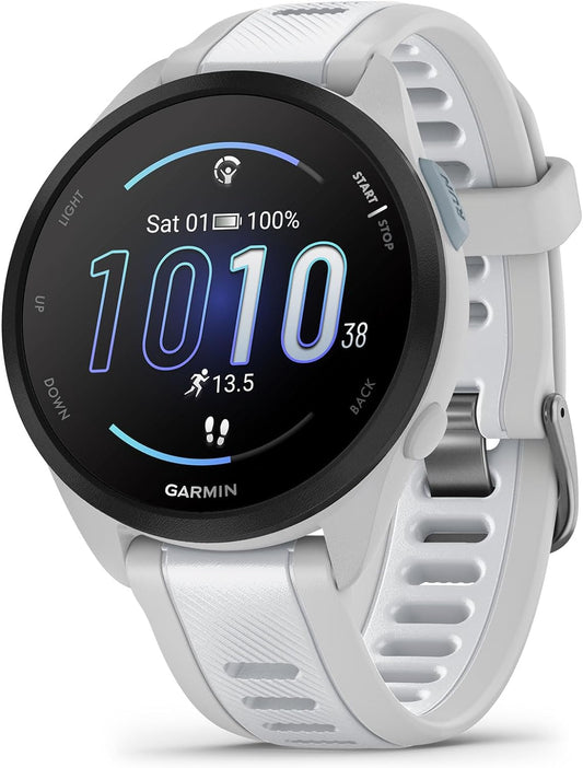 Garmin Forerunner® 165, Running Smartwatch, 43mm, Whitestone