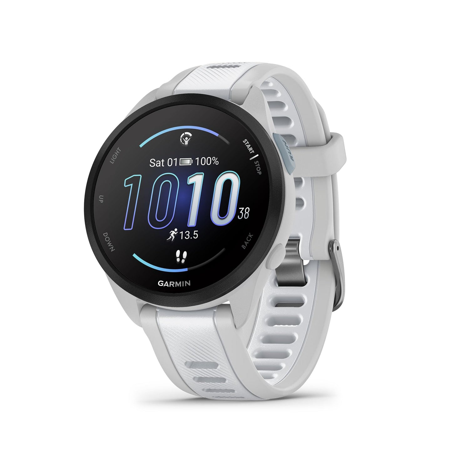 Garmin Forerunner® 165, Running Smartwatch, 43mm, Whitestone