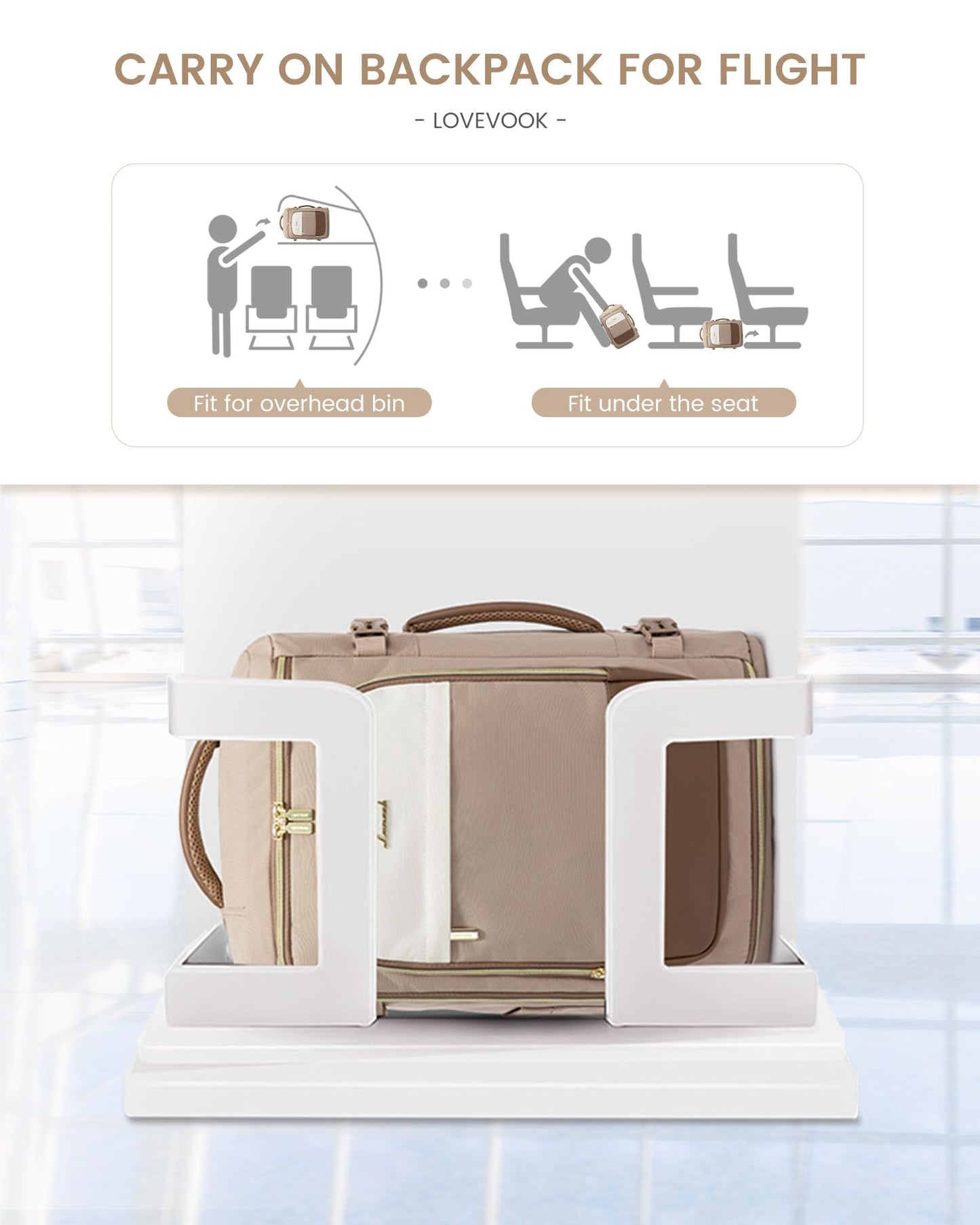 LOVEVOOK Travel Backpack Carry on Flight Approved for Women/Men
