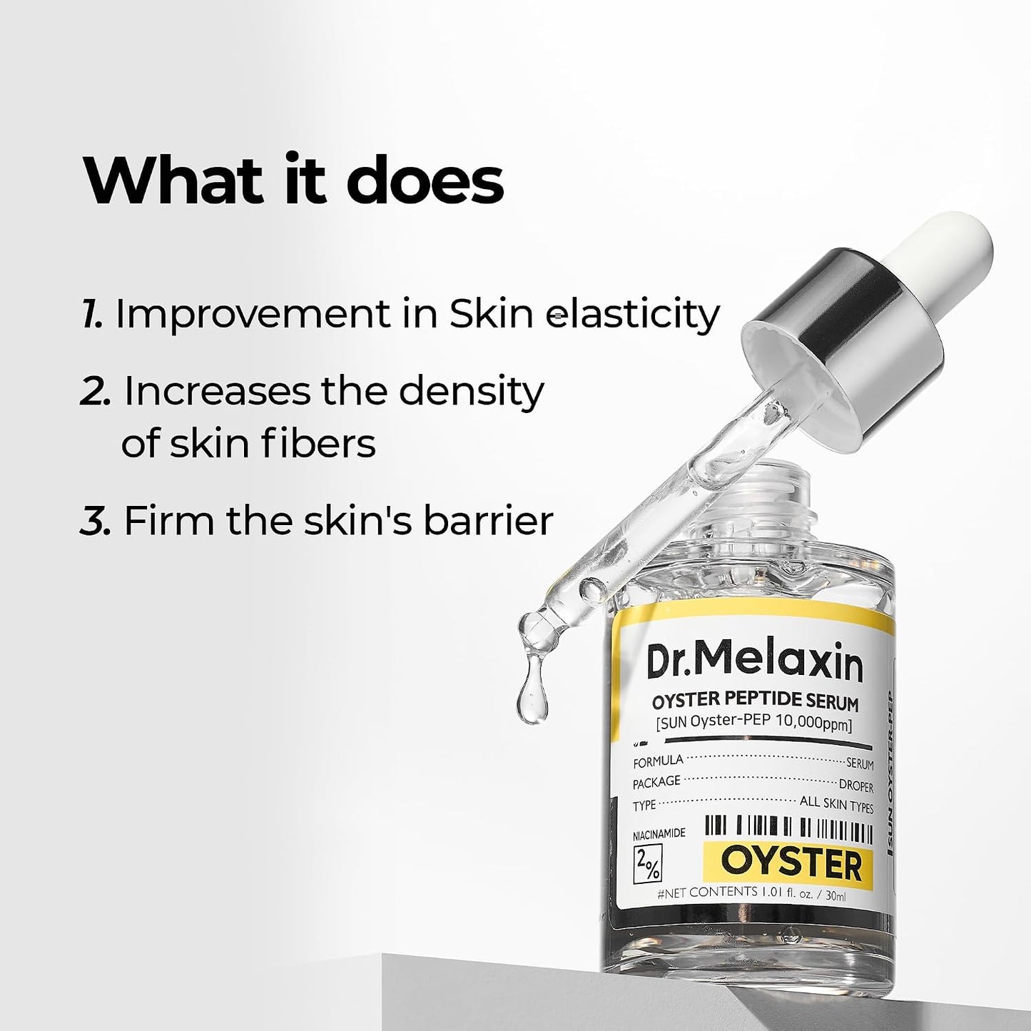 Dr.Melaxin Oyster Pep3 Renewal Ampoule for Plumping, Anti Aging, Hydrating Face | Visibly Smooth and Glowy Skin, Korean Skincare, 1.01 fl oz(30ml)