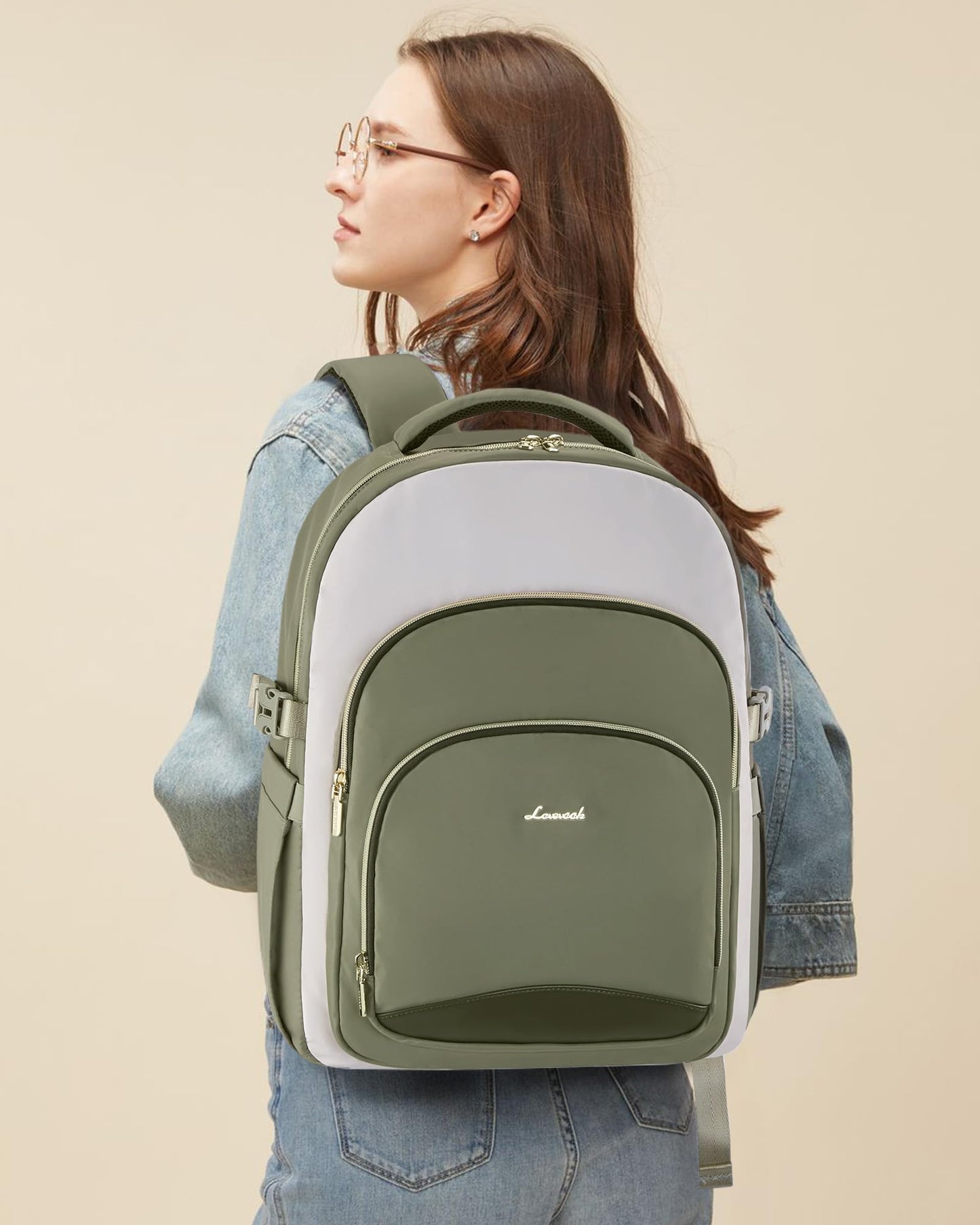 LOVEVOOK Laptop Backpack for Women, 15.6-Inch Work Backpack, Back to School Bookbag for College Student Teen Girls, Casual Personal Item Travel Bag Business Computer Daypack for Teacher Nurse, Gift