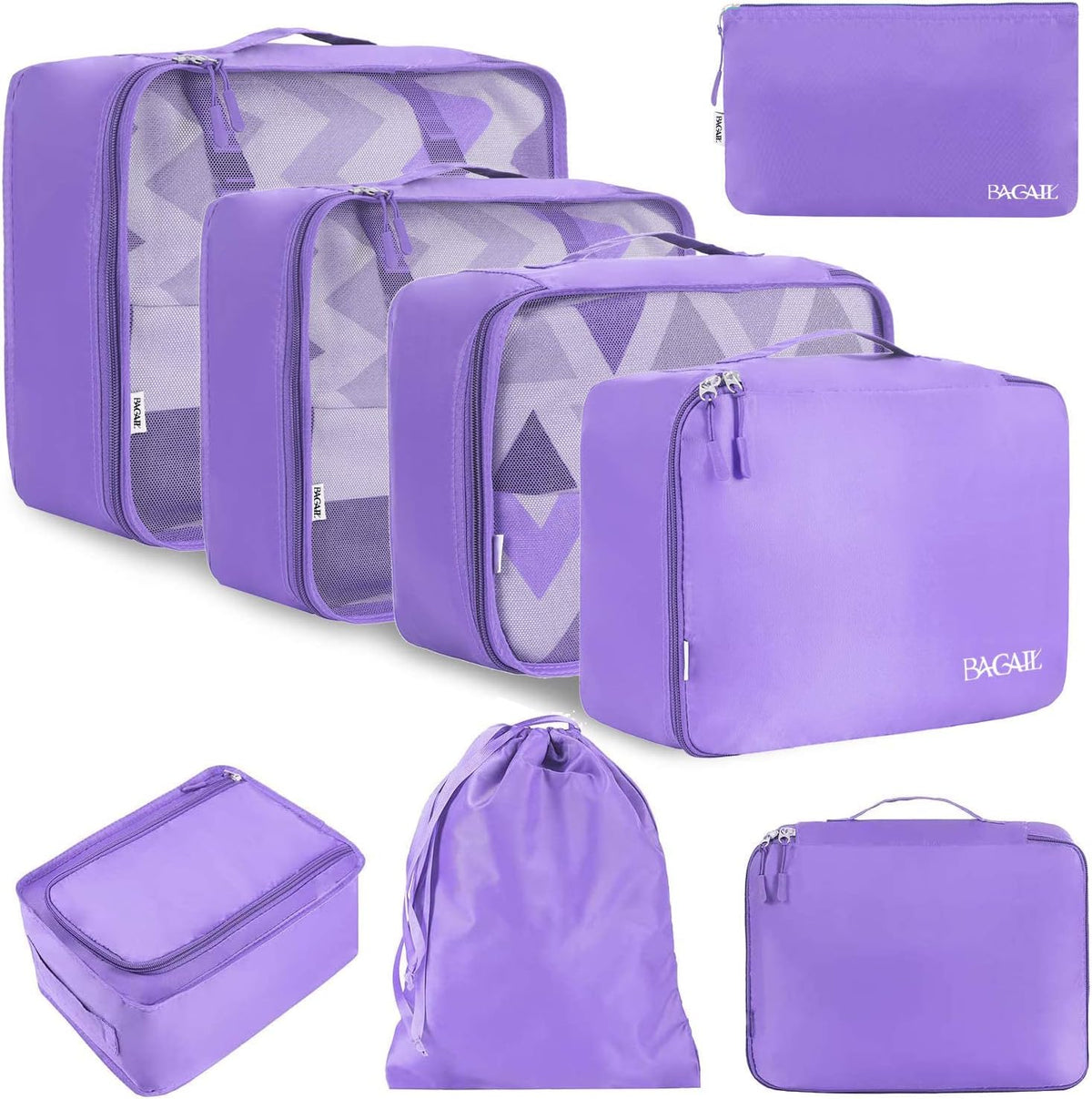 BAGAIL 8 Set Packing Cubes Luggage Packing Organizers for Travel Accessories-Aqua Color