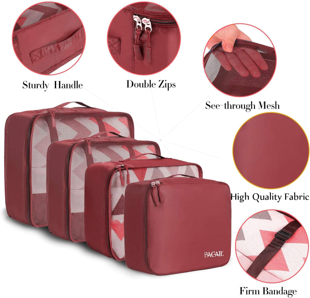 BAGAIL 8 Set Packing Cubes Luggage Packing Organizers for Travel Accessories-Aqua Color