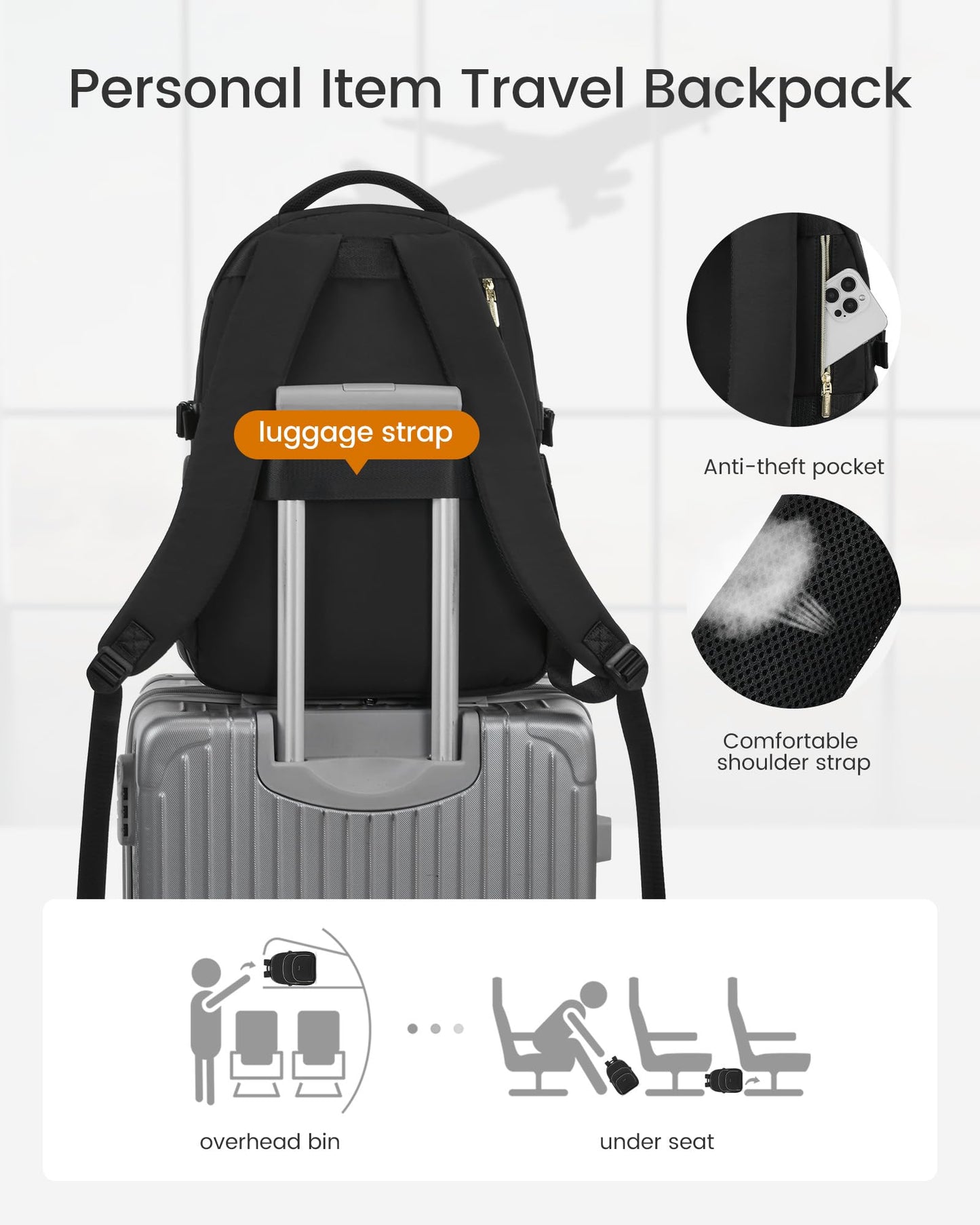 LOVEVOOK Laptop Backpack for Women, 15.6-Inch Work Backpack, Back to School Bookbag for College Student Teen Girls, Casual Personal Item Travel Bag Business Computer Daypack for Teacher Nurse, Gift
