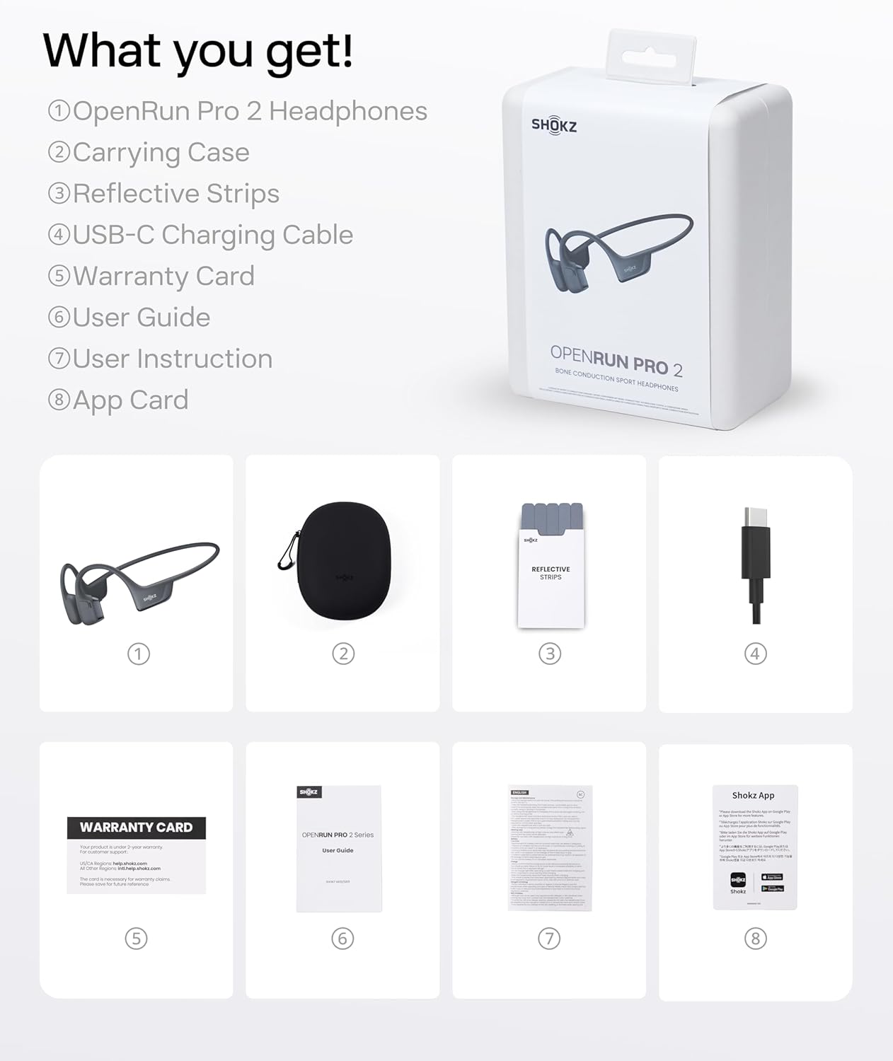 SHOKZ OpenRun Pro 2 Bone Conduction Bluetooth Sport Headphones, Black