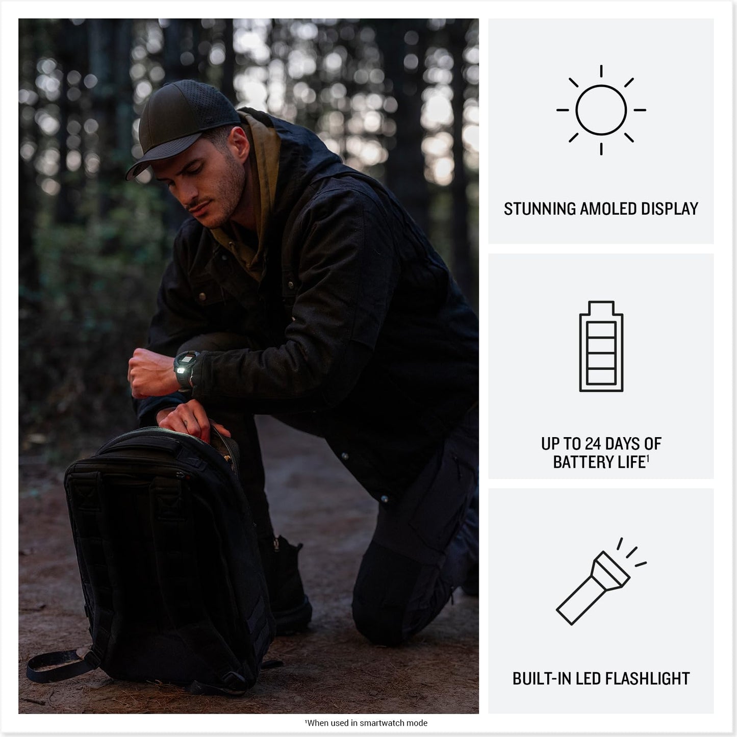 Garmin Instinct® 3 Tactical, Solar, 50mm, Black