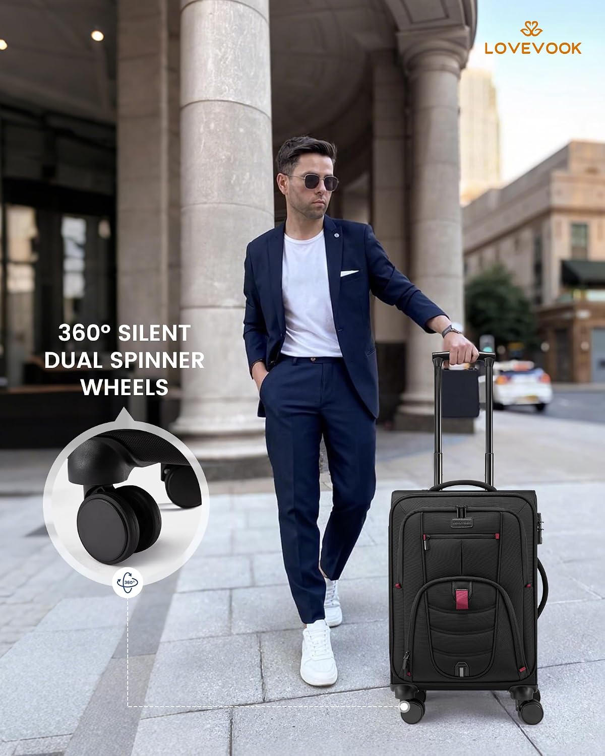 Carry On Luggage 22x14x9 Airline Approved with TSA Lock for Business Trip