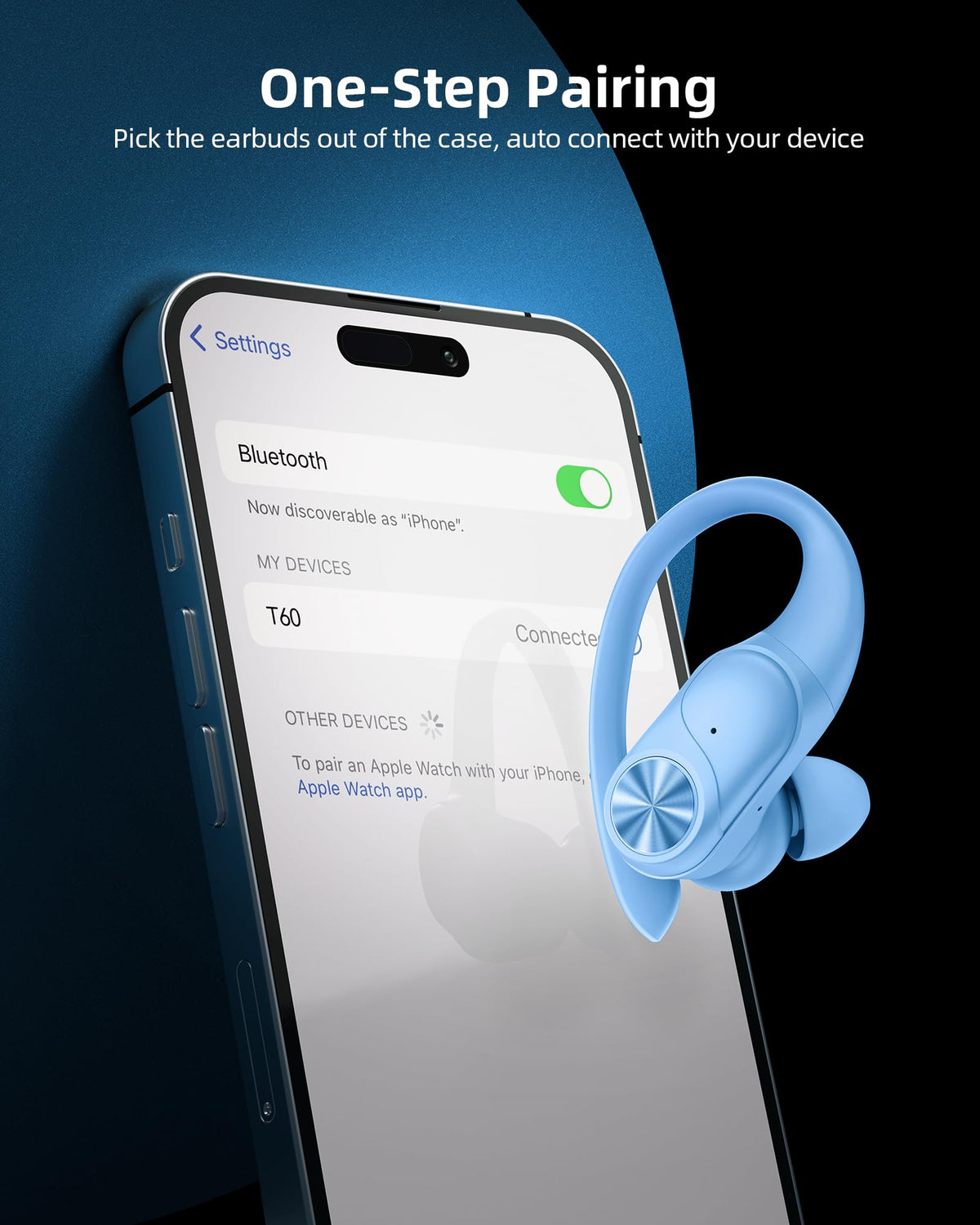 PocBuds Bluetooth Headphones Wireless Earbuds 80hrs Playtime Wireless Charging Case Digital Display Sports Ear Buds with Earhook Deep Bass IPX7 Waterproof Over-Ear Earphones for TV Phone Laptop Olive