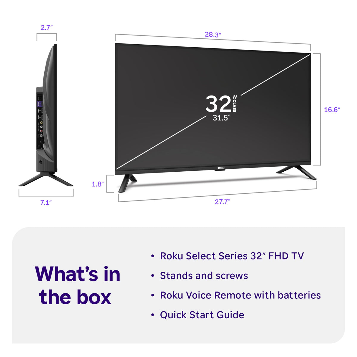 Roku 24-Inch Select Series Smart TV 2026-720p HD TV - RokuTV