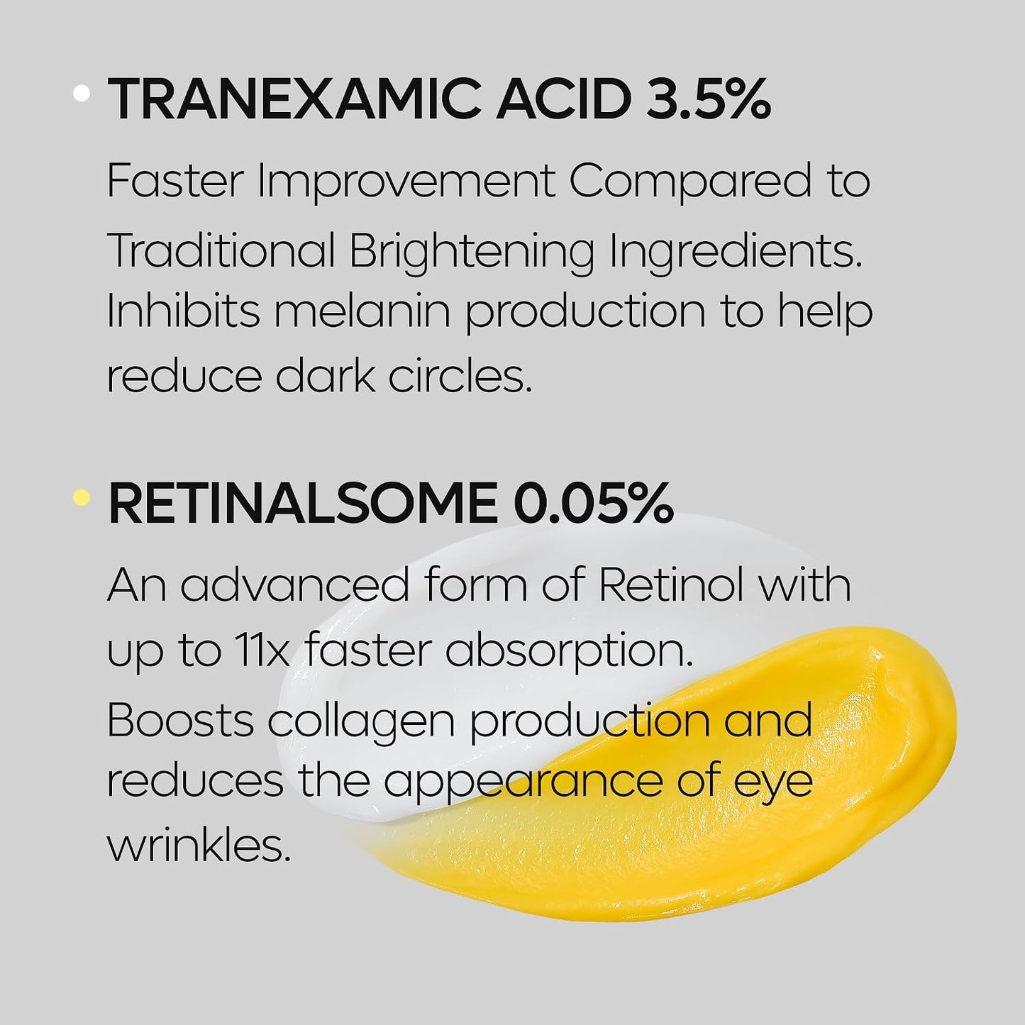 DR.MELAXIN TX Tranexamic Acid Retinalsome Dual Eye Cream with Adenosine Niacinamide for Dark circle Repairing | Daily Anti-Aging Under Eye Care | 50ml - Korean Skin care
