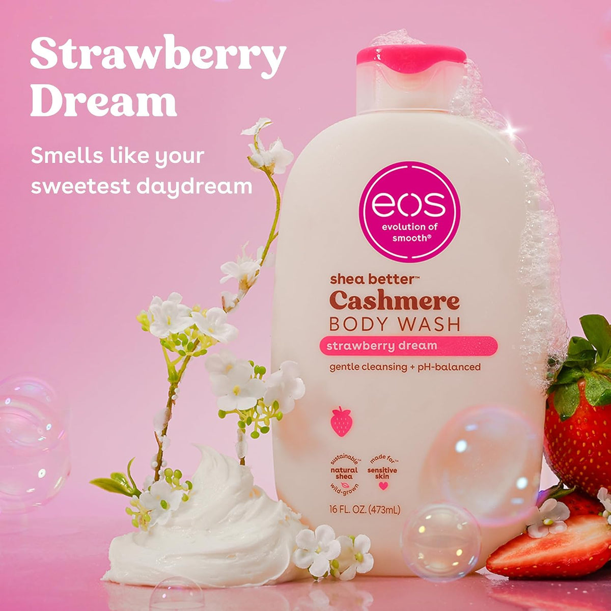 eos Cashmere Body Wash- Vanilla Cashmere, Creamy Gel with Shea Butter, 16 fl oz