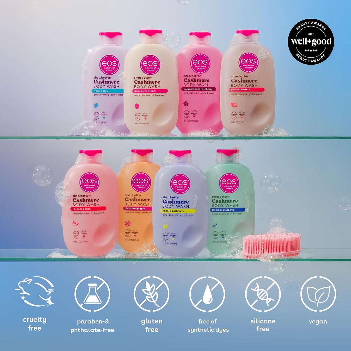 eos Cashmere Body Wash- Vanilla Cashmere, Creamy Gel with Shea Butter, 16 fl oz