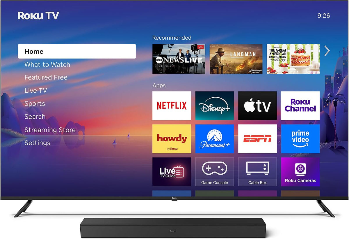 Roku Smart TV – 75-Inch Select Series, 4K HDR TV – RokuTV with Enhanced Voice Remote – Flat Screen LED Television with Wi-Fi TV Wireless Soundbar, Soundbar Exclusively for RokuTV