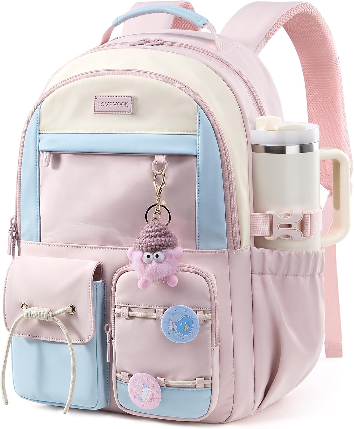 LOVEVOOK School Backpack for Girls Ages 8-16,Cute Student Bookbag for Kids