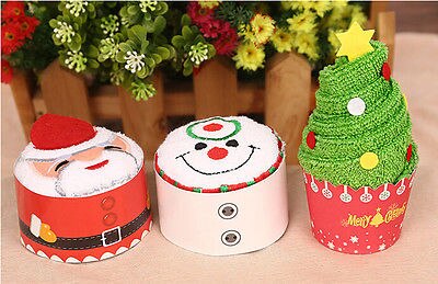 Arrived Christmas Creative Cake Towel Gift Washcloth Dishcloth Xmas Cute Towel Presents