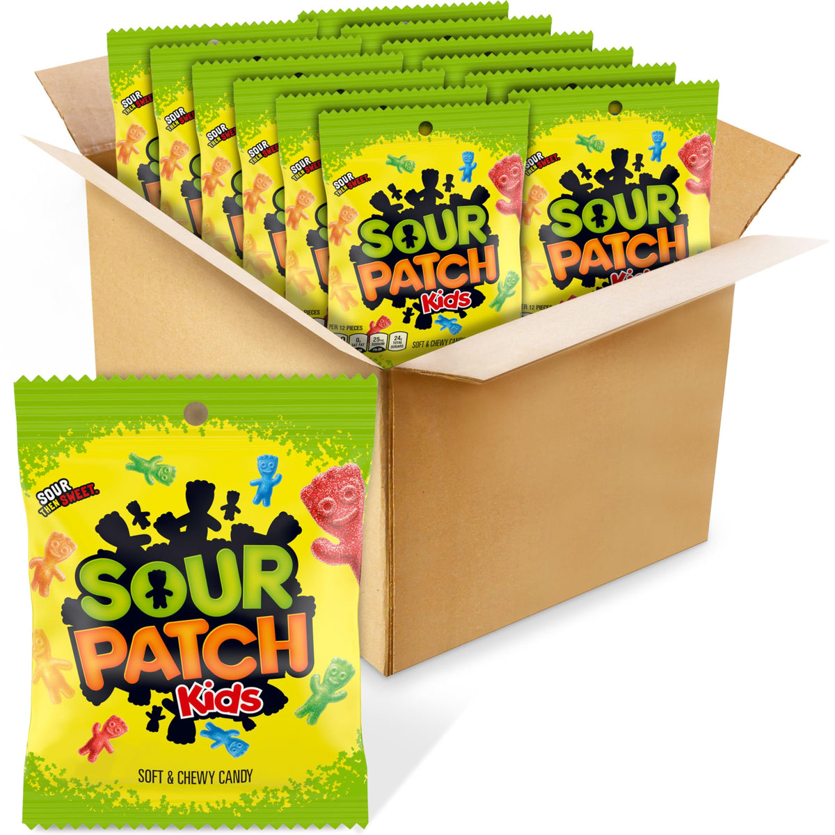 SOUR PATCH KIDS Big Kids Soft & Chewy Gummy Halloween Candy, 100 ct