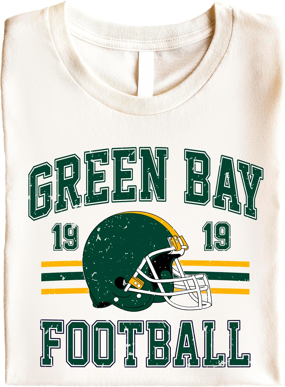 Vintage Green Bay 1919 Football Shirt for Men Women and Kids Distressed Green and Gold Tee