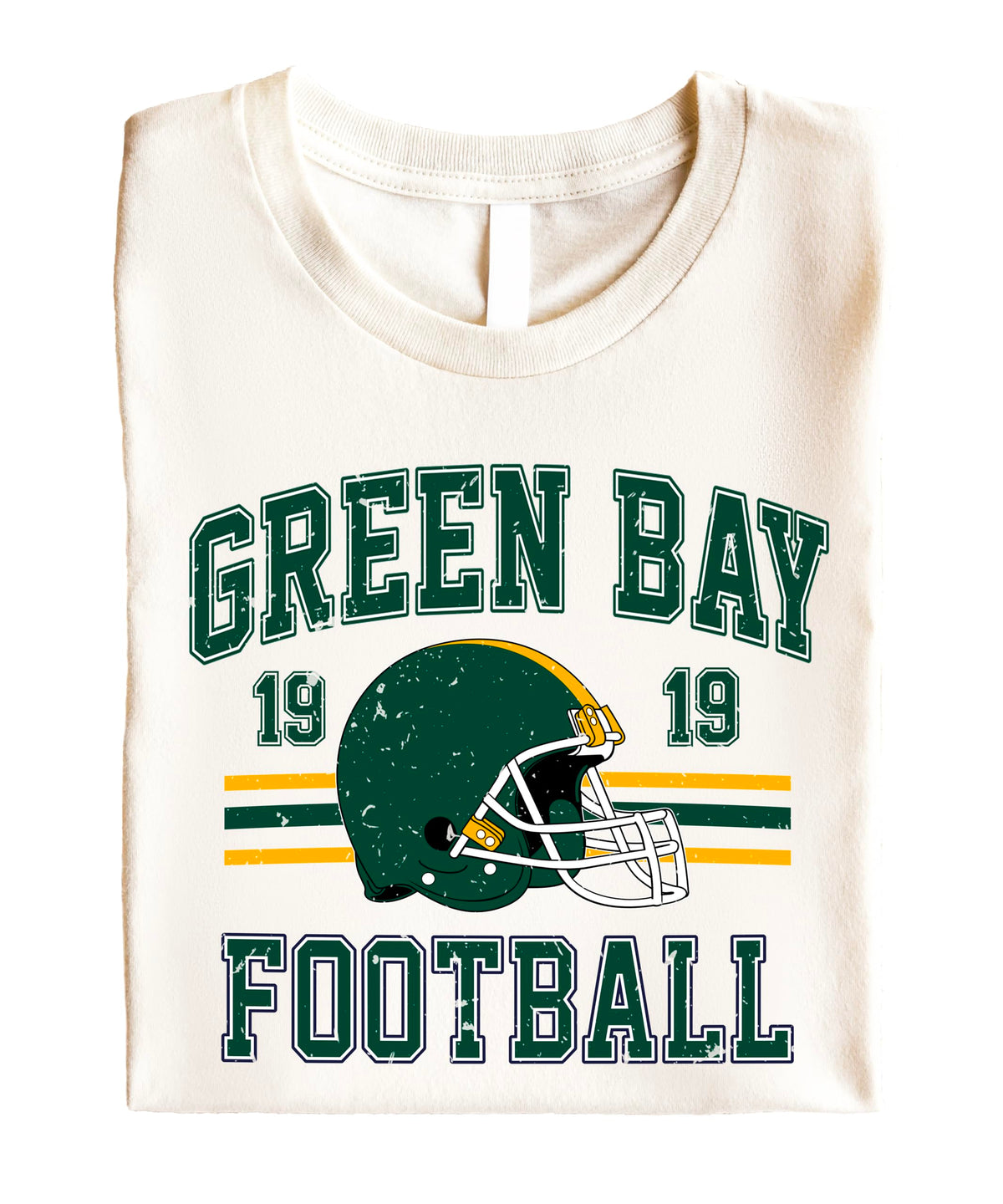 Vintage Green Bay 1919 Football Shirt for Men Women and Kids Distressed Green and Gold Tee