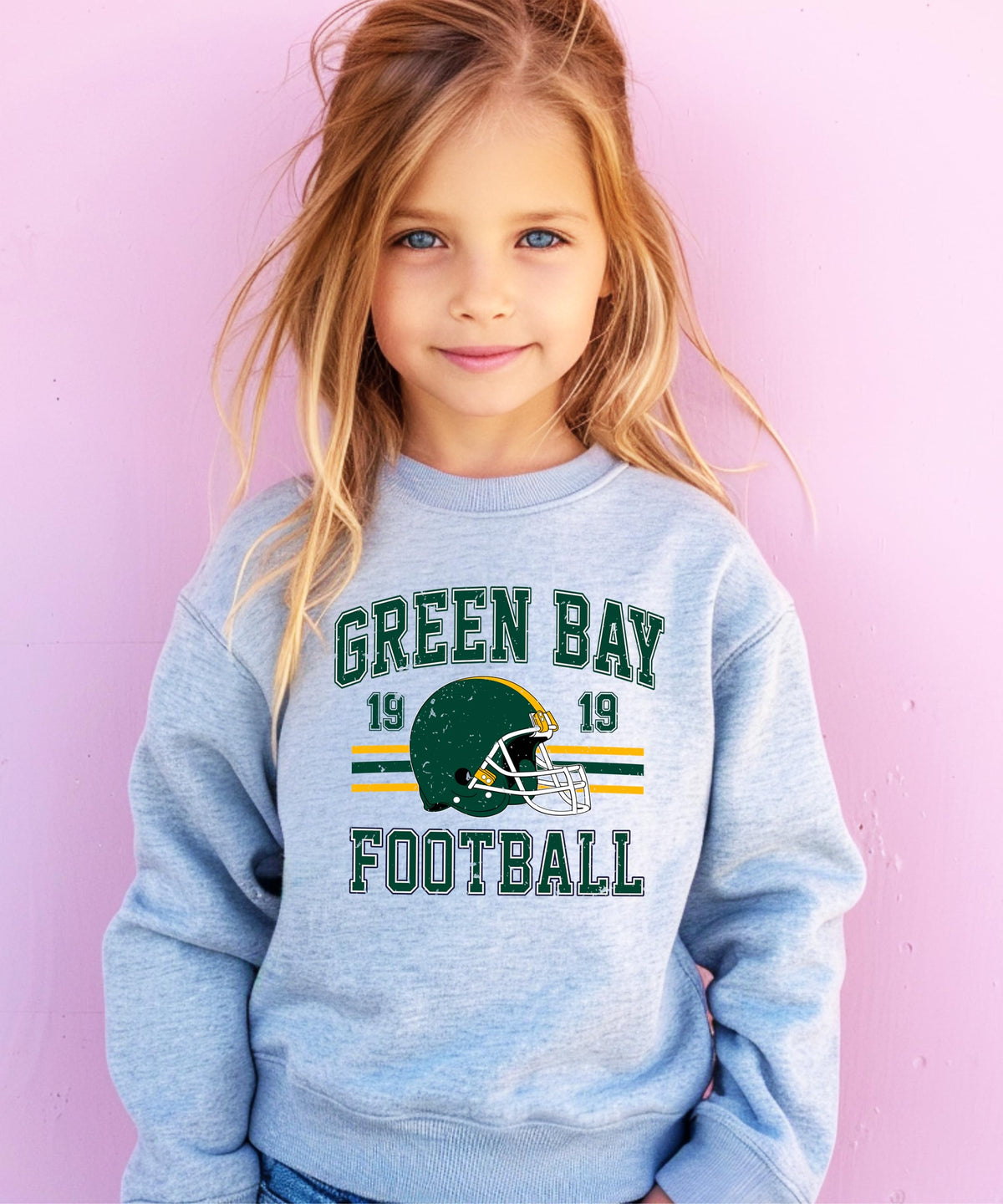 Olive Loves Apple Vintage Green Bay 1919 Football Sweatshirt for Men Women and Kids Distressed Game Day Pullover