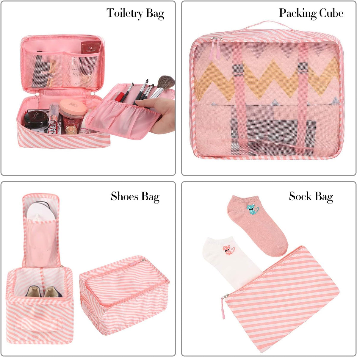 BAGAIL 8 Set Packing Cubes Luggage Packing Organizers for Travel Accessories-Aqua Color