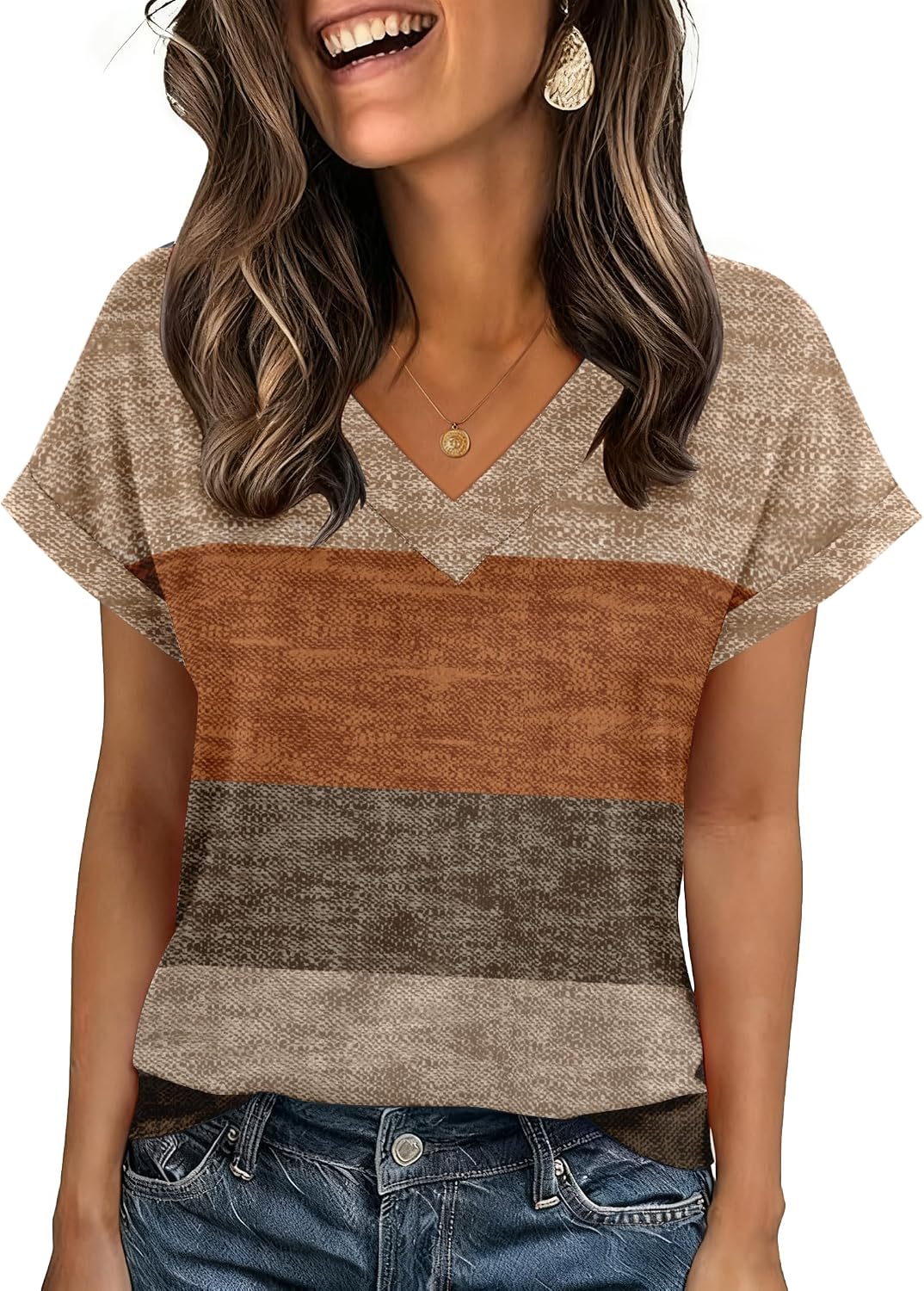 Zeagoo Womens Summer Tops Rolled Short Sleeve Shirts Dressy Casual Blouses