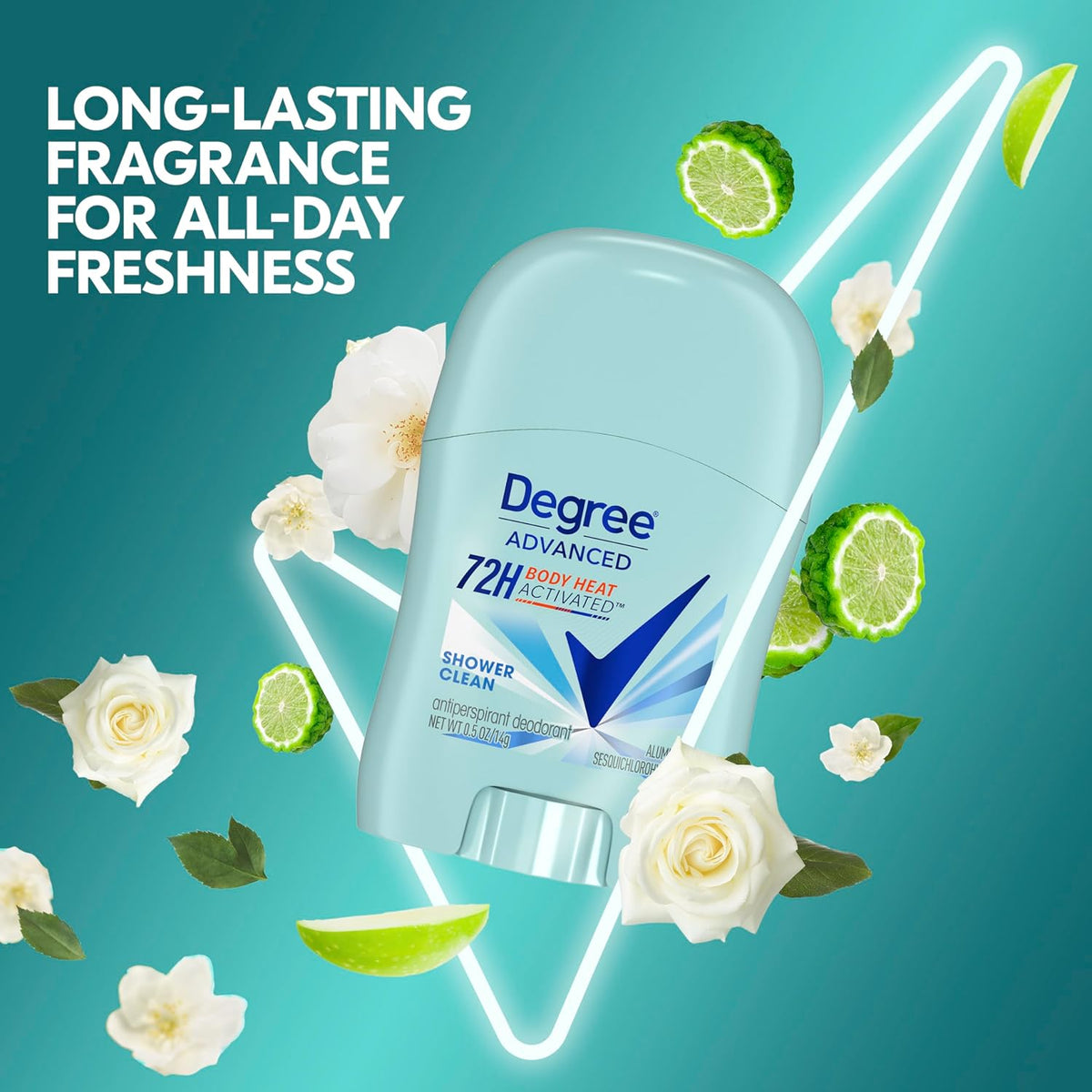 Degree Advanced Protection Antiperspirant Deodorant Shower Clean 72H 2.6 oz