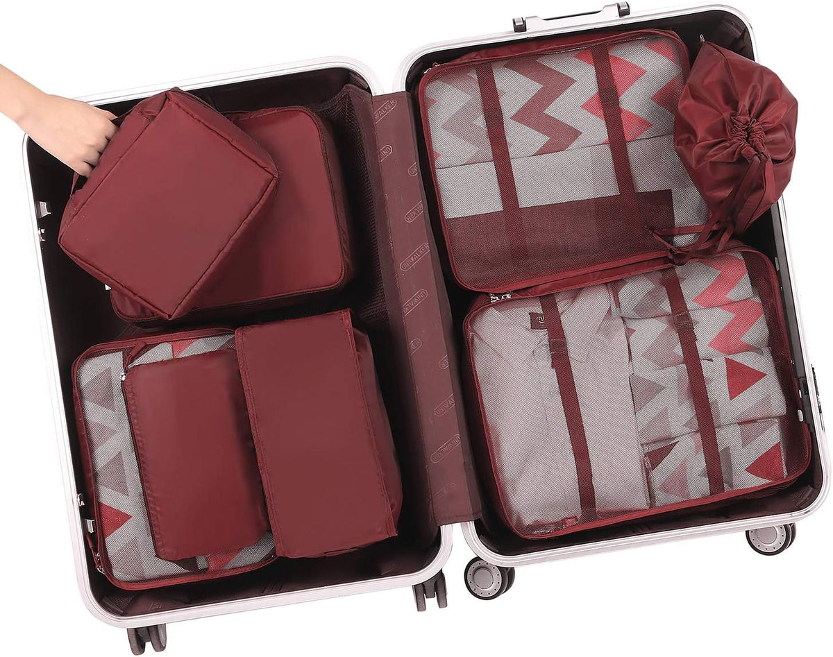 BAGAIL 8 Set Packing Cubes Luggage Packing Organizers for Travel Accessories-Aqua Color