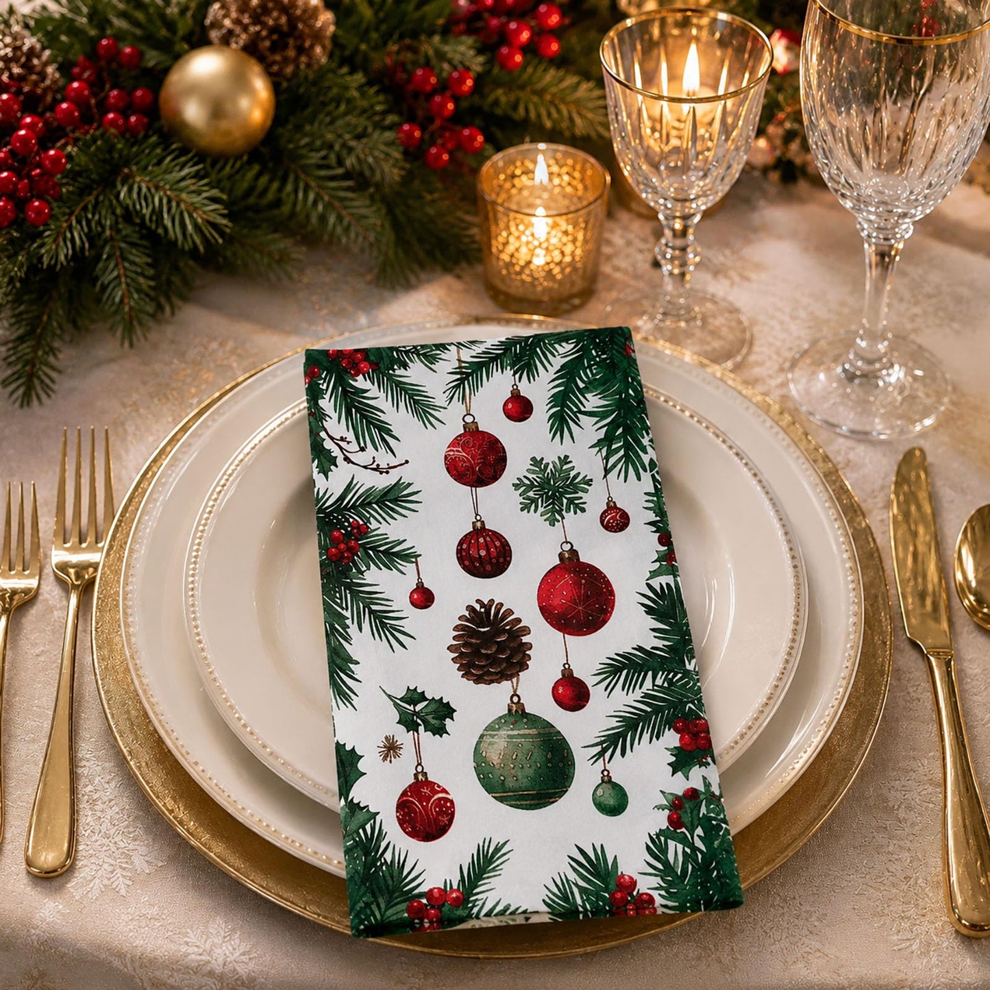 Fall Thanksgiving Paper Napkins, Dinner Napkins, Hand Towels, 100 Pack