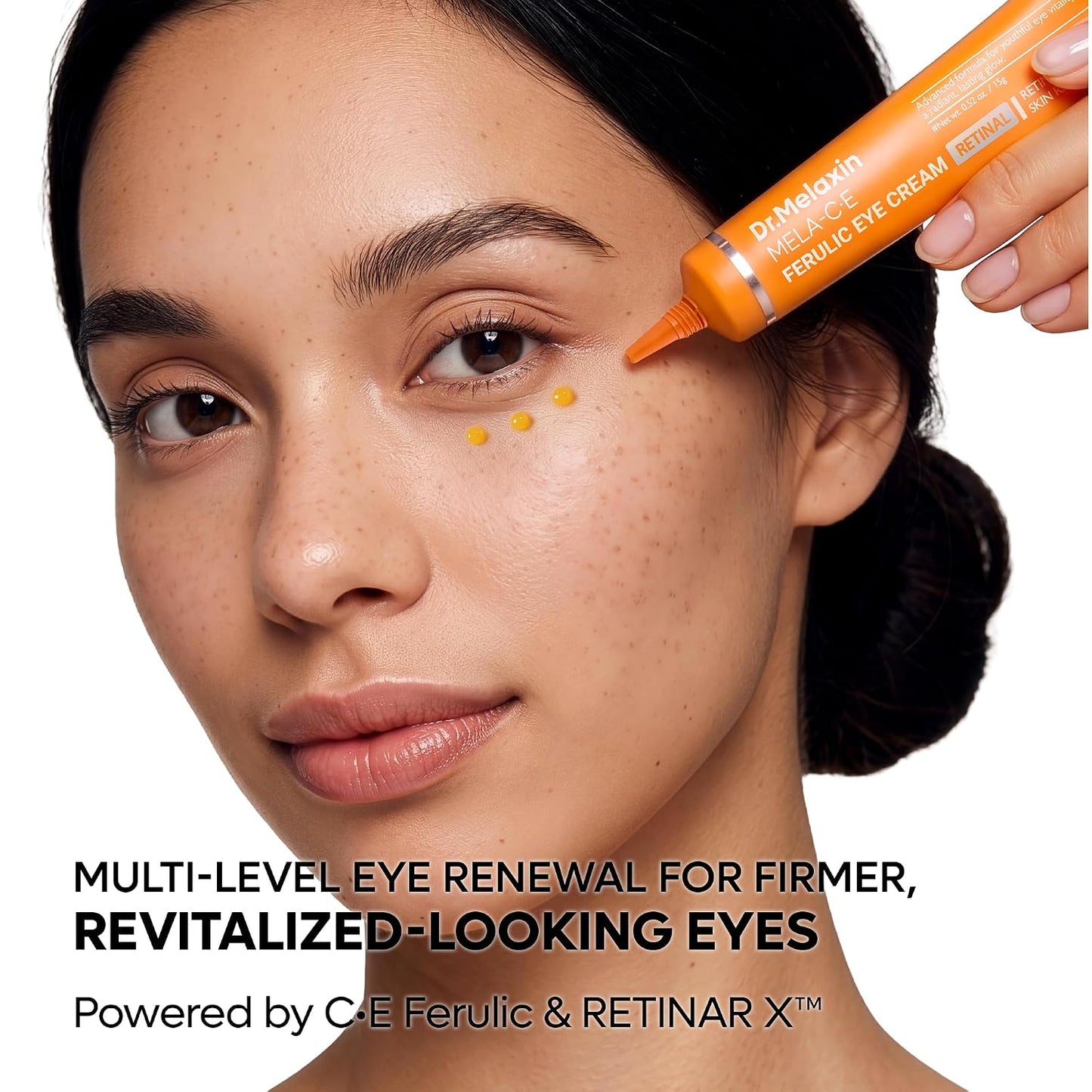 Dr.Melaxin Mela C·E Ferulic Eye Cream Dark Circles, Dark Spots & Wrinkles at Once, Retinal + Vitamin C Ferulic, Niacinamide, Korean Anti-Aging Eye Treatment, 0.52 oz, 15g