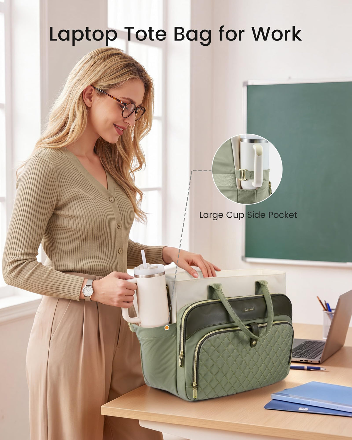LOVEVOOK Laptop Bag for Women, Work Tote Computer Bag for Teacher Nurse