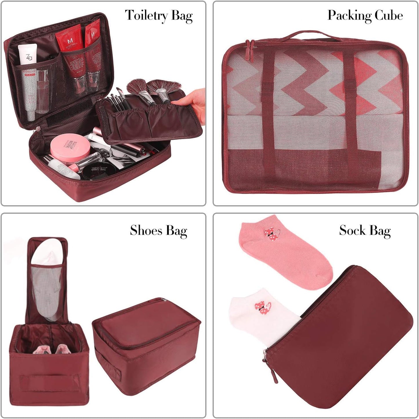 BAGAIL 8 Set Packing Cubes Luggage Packing Organizers for Travel Accessories-Aqua Color