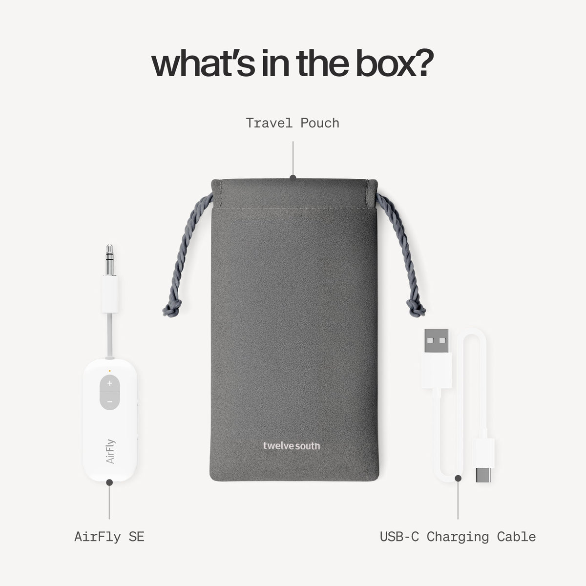 Twelve South AirFly Pro 2, Bluetooth Adapter, Pair 2 AirPods, Black Ice