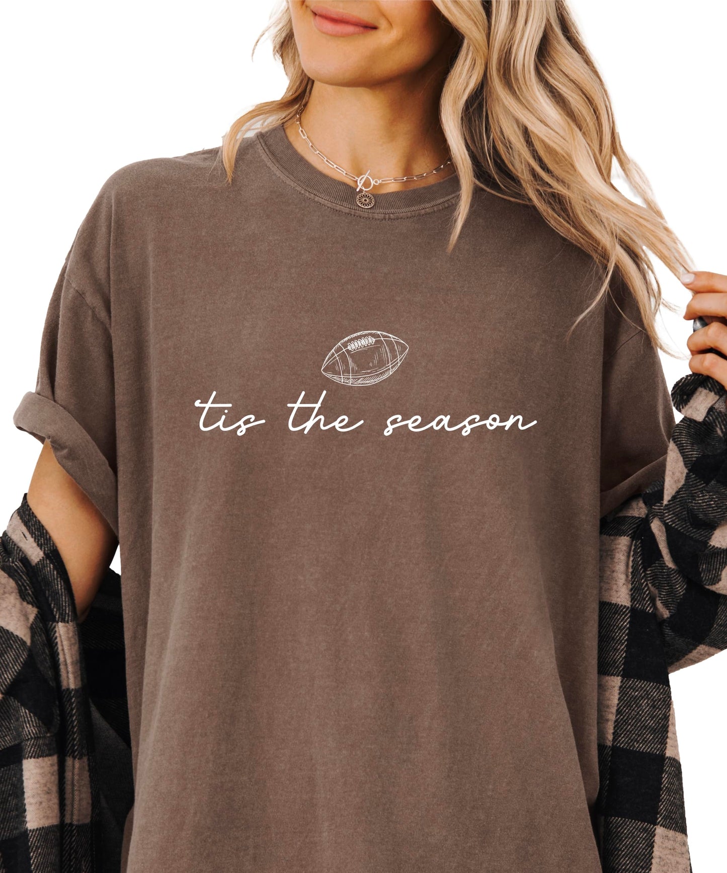 Tis the Season Fall Football Shirt for Women and Teens Trendy Funny Game Day Tee