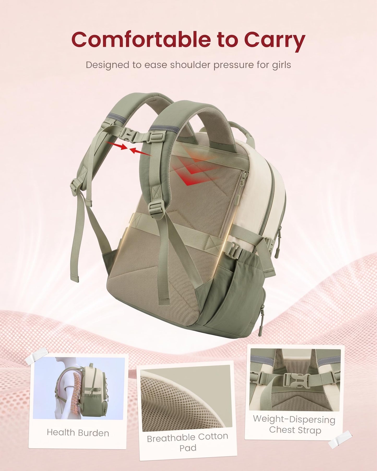 LOVEVOOK Backpack for Kids Teen Girls, Cute Back to School Backpack Bookbag