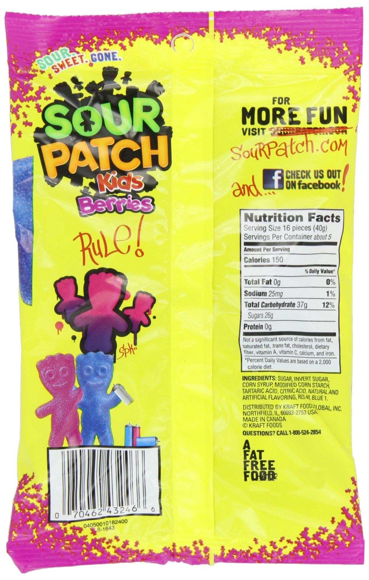 SOUR PATCH KIDS Big Kids Soft & Chewy Gummy Halloween Candy, 100 ct