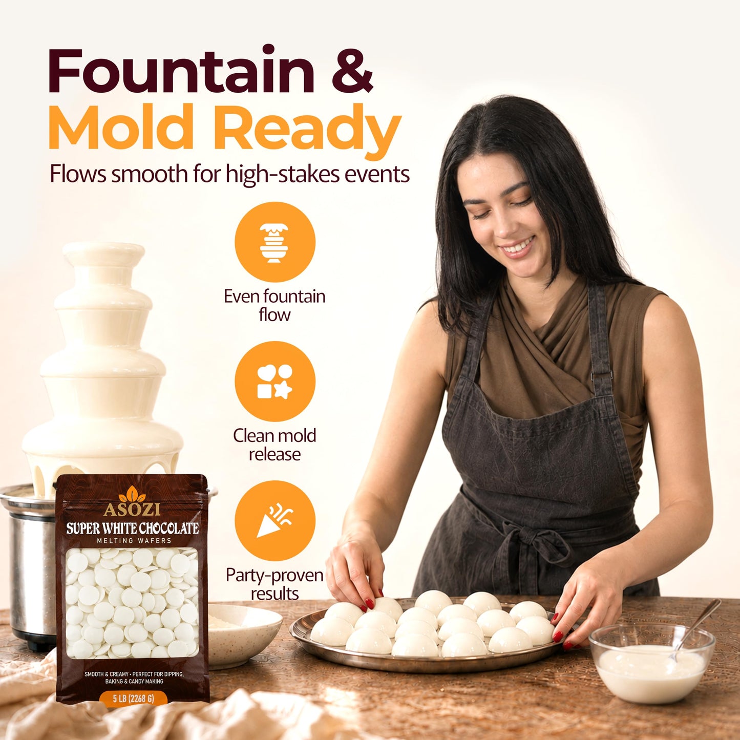 Milk Chocolate Melting Wafers 2lb | Candy Melts for Fountain & Dipping