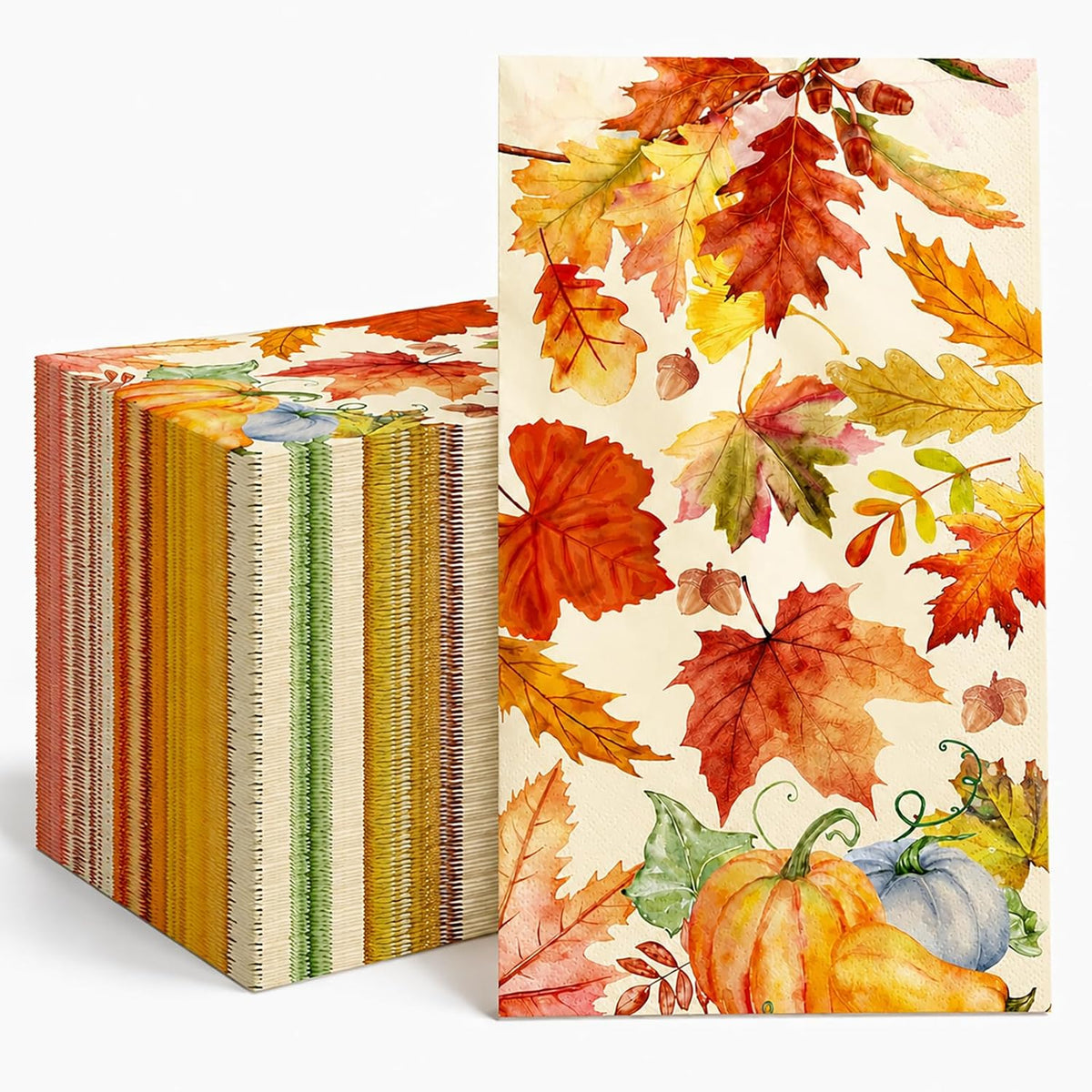 Fall Thanksgiving Paper Napkins, Dinner Napkins, Hand Towels, 100 Pack