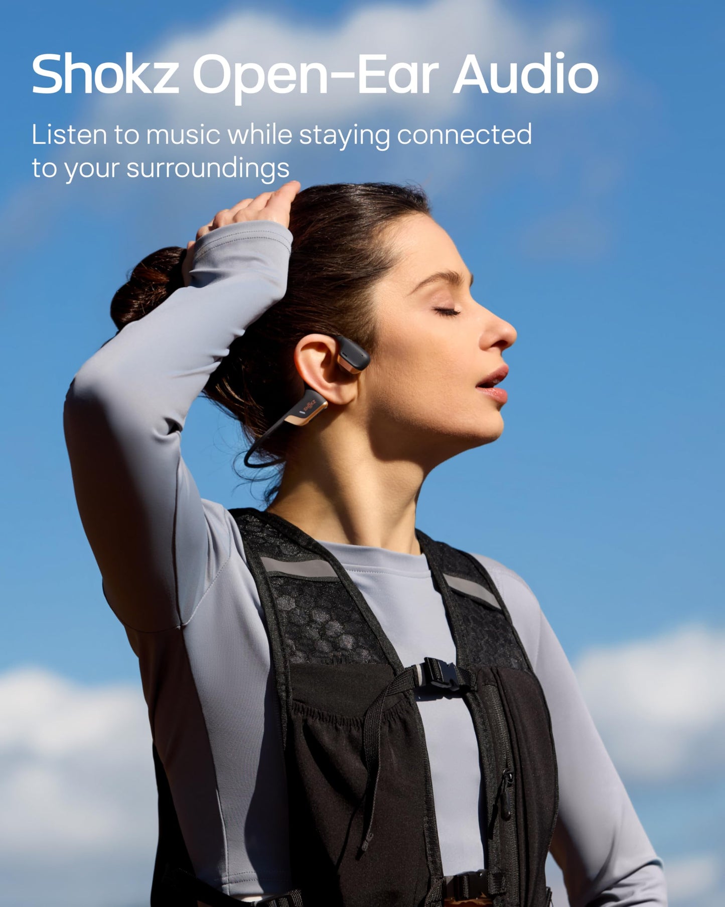 SHOKZ OpenRun Pro 2 Bone Conduction Bluetooth Sport Headphones, Black