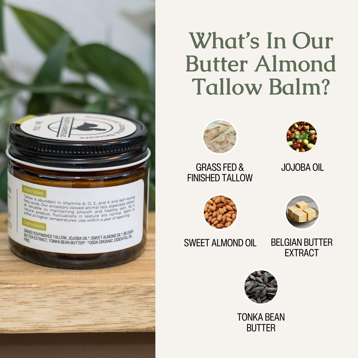 Hearth & Homestead Whipped Beef Tallow for Skin, Vanilla Orange, 2.6oz
