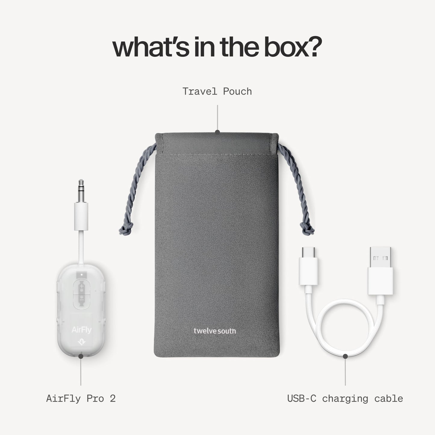 Twelve South AirFly Pro 2, Bluetooth Adapter, Pair 2 AirPods, Black Ice