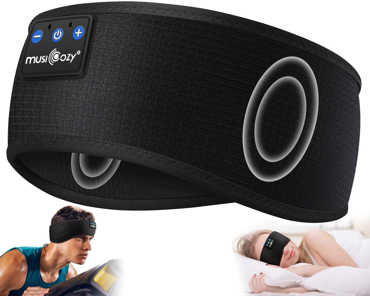 MUSICOZY Sleep Headphones Bluetooth Headband Headphones for Side Sleepers