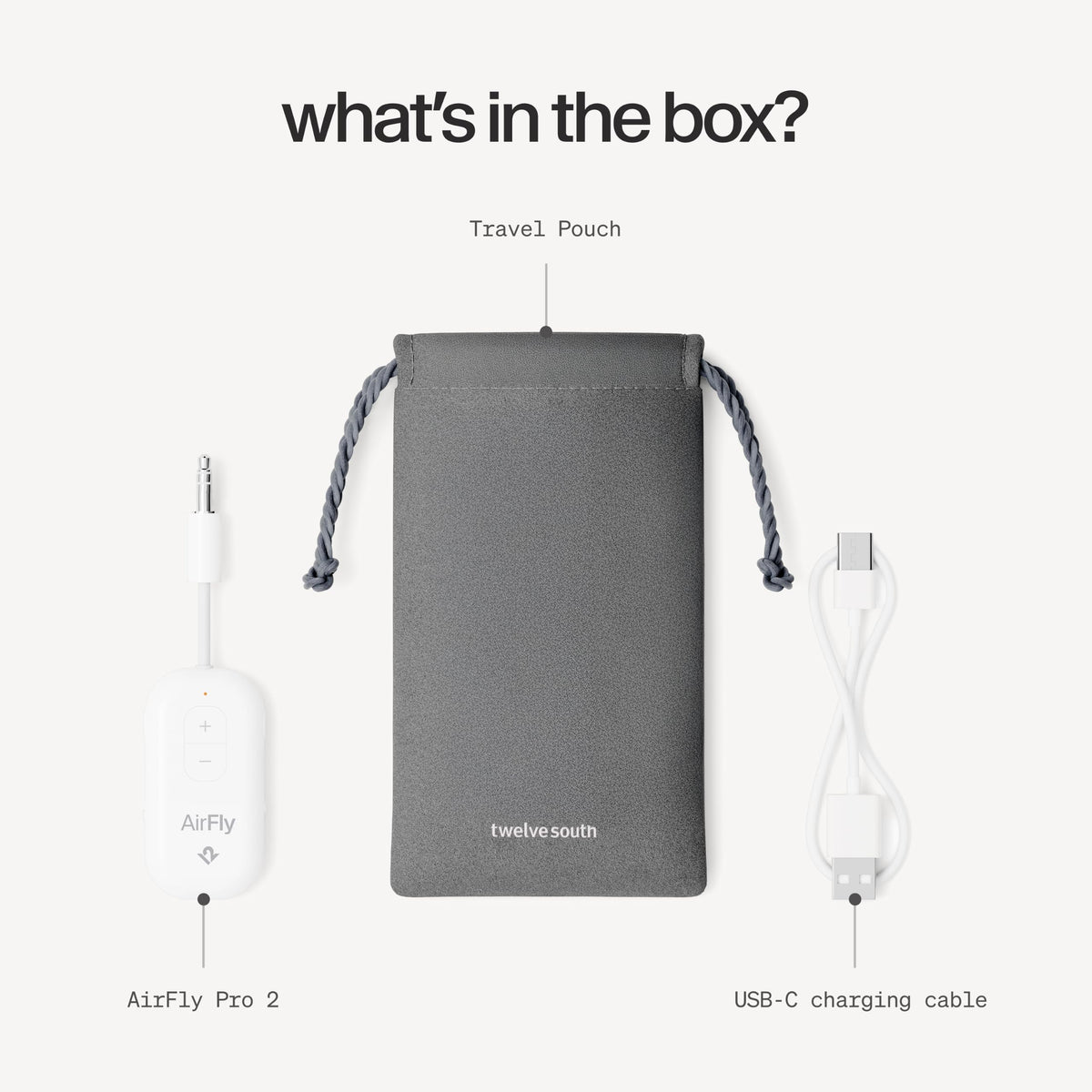 Twelve South AirFly Pro 2, Bluetooth Adapter, Pair 2 AirPods, Black Ice