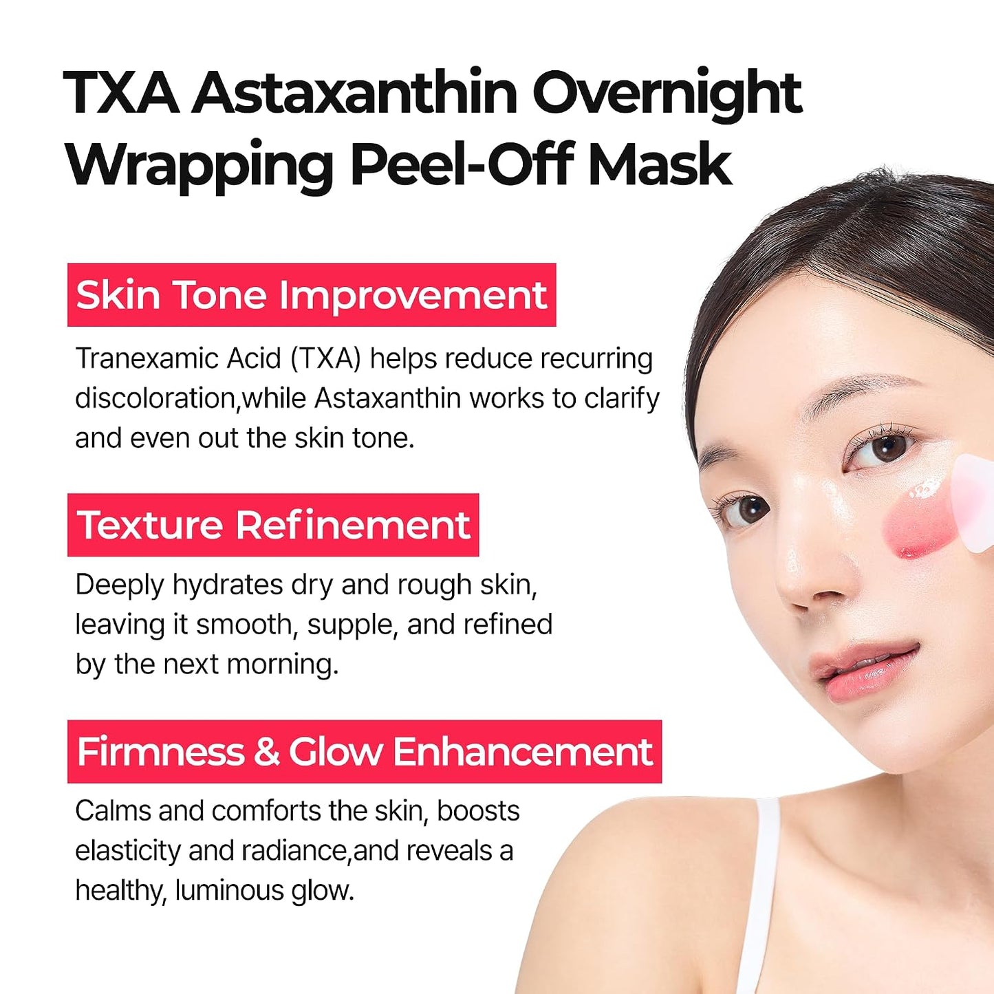 Dr.Melaxin TX Astaxanthin Overnight Wrapping Peel-Off Mask – Skin Tone Improving, Hydrating & Firming Overnight Face Mask for Glow & Texture Refinement