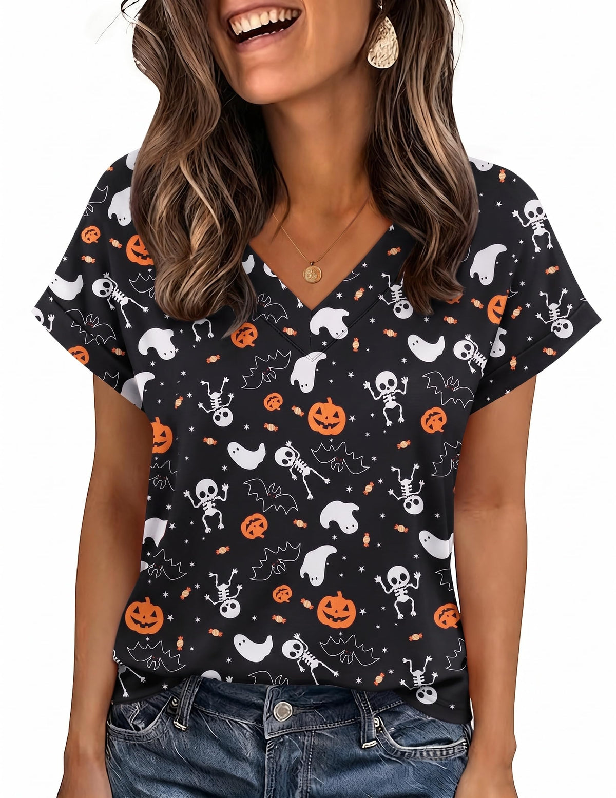 Zeagoo Womens Summer Tops Rolled Short Sleeve Shirts Dressy Casual Blouses