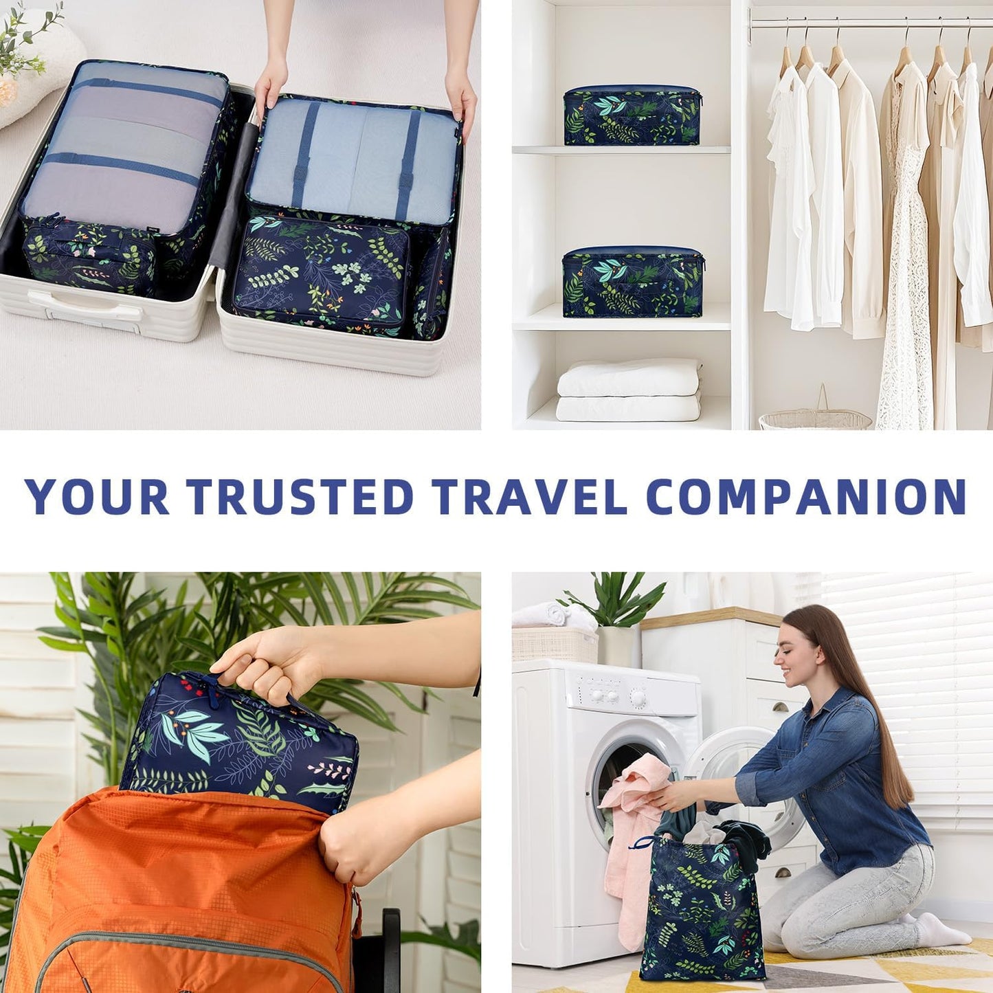 BAGAIL 8 Set Packing Cubes Luggage Packing Organizers for Travel Accessories-Aqua Color