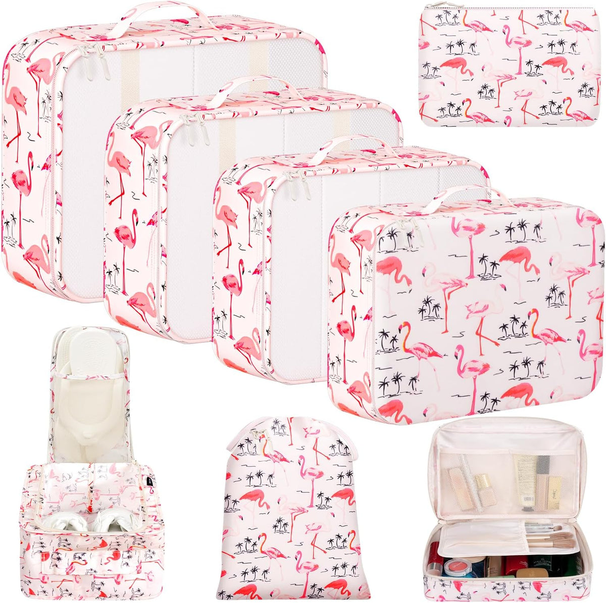 BAGAIL 8 Set Packing Cubes Luggage Packing Organizers for Travel Accessories-Aqua Color